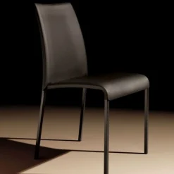 Sissi, Sedia Imbottita Moderna In Ecopelle Con Struttura In Metallo