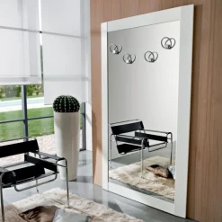 Specchiera Da Ingresso Con Appendiabito O Mensola, Applicati Direttamente Sullo Specchio. Made In Italy L.120 H.209 P.5 Cm. - Art. 531