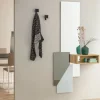 Specchiera Ingresso Con Vano Portaoggetti E Coppia Appendiabiti A Parete L.93 H.180 Cm. - Art626