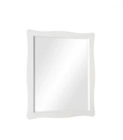 Specchiera Shabby In Legno Laccato Bianco Opaco