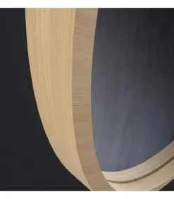 Specchiera Tonda Con Cornice In Legno