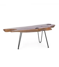Tavolino Adanya 100X40 Piano In Radici Di Teak Con Fintura Naturale