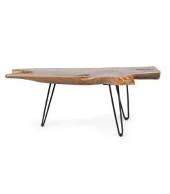 Tavolino Adanya 100X40 Piano In Radici Di Teak Con Fintura Naturale