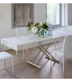 Tavolino Allungabile Ulisse: Salvaspazio, Apertura Centrale E Piano In Folding