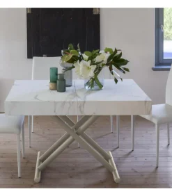 Tavolino Allungabile Ulisse: Salvaspazio, Apertura Centrale E Piano In Folding