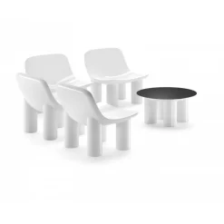 Tavolino Atene Di Plust, In Polietilene Per Indoor E Outdoor, Realizzato In Italia.