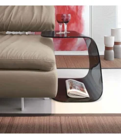 Tavolino Beside In Vetro, Made In Italy.