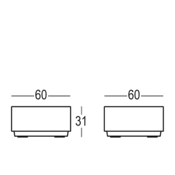 Tavolino Big Cut Di Plust, Realizzato Interamente In Polietilene, Per Indoor E Outdoor.