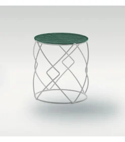 Tavolino Con Piano Rotondo Da Salotto Drum Corner.