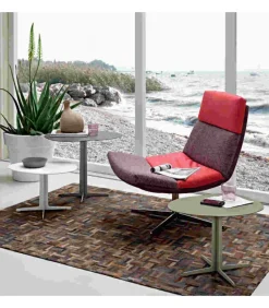 Tavolino Con Piano Sagomato Da 62X46 Cm Alto 50 Cm Made In Italy