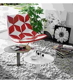 Tavolino Con Piano Sagomato Da 51X38 Cm Alto 37 Cm Made In Italy