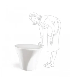 Tavolino Enta Di Plust, In Polietilene Laccato Con Finiture Metallizzate, 100% Made In Italy.