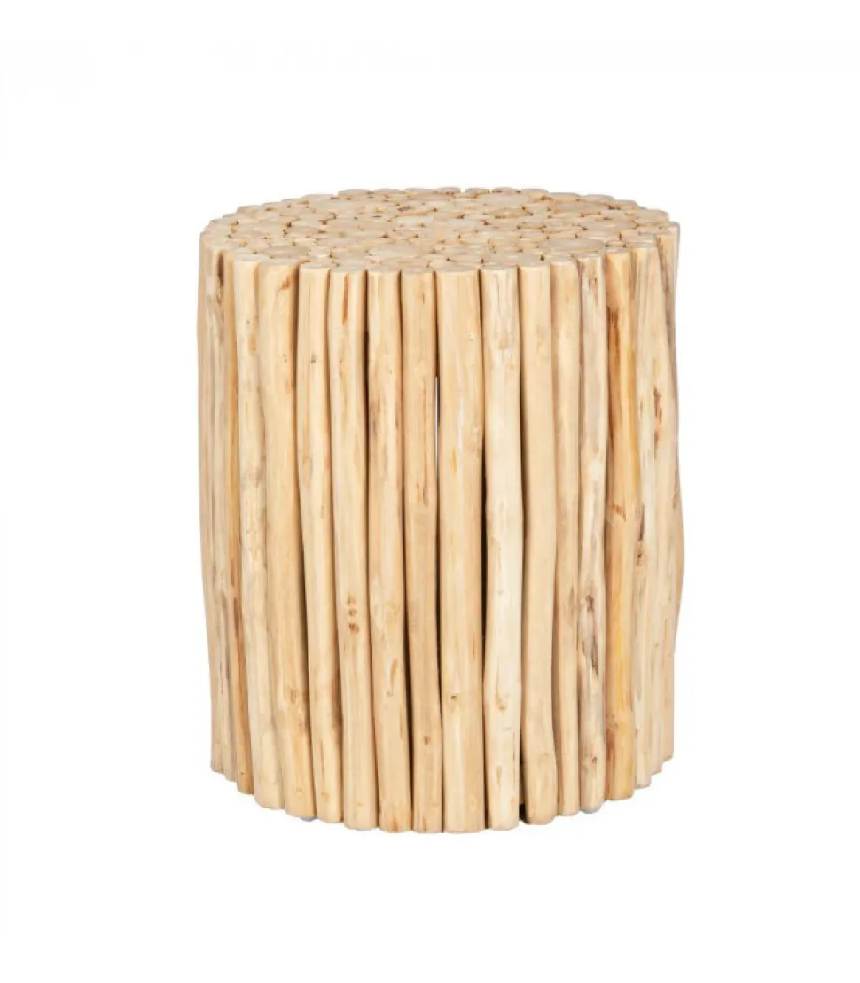 Tavolino Guadalupe Naturale Struttura In Rami Di Teak Con Finitura A Base Di Nitrocellulosa