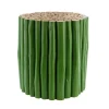 Tavolino Guadalupe Verde Struttura In Rami Di Teak Con Finitura A Base Di Nitrocellulosa