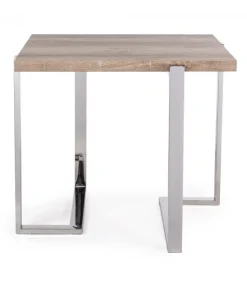 Tavolino Ismael Qu 60X60 Struttura E Gambe In Acciaio Inossidabile. Piano In Mdf Rivestito