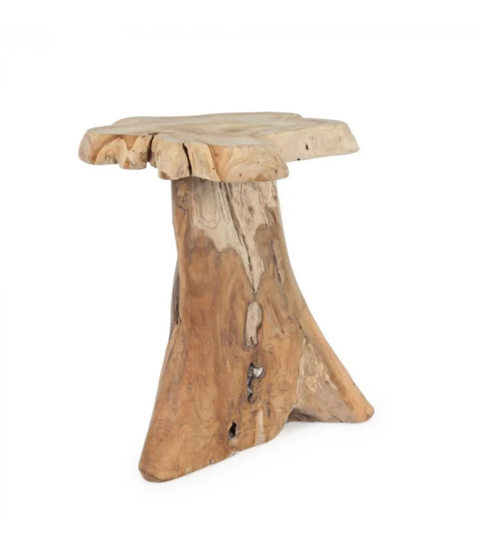 Tavolino Kavir 40X40 Struttura In Radici Di Teak, Finitura Naturale