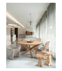 Tavolino Kavir 40X40 Struttura In Radici Di Teak, Finitura Naturale