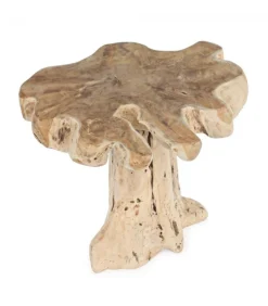 Tavolino Kavir 50X50 Struttura In Radici Di Teak, Finitura Naturale