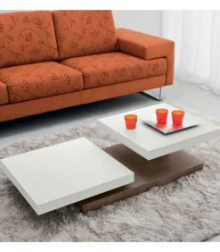 Tavolino Rettangolare Ta368 Con Piani Girevoli In Legno- 115 X 60 Cm