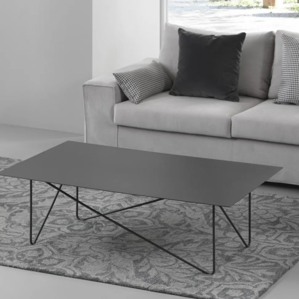 Tavolino Shape Rettangolare Acciaio Verniciato Vari Colori