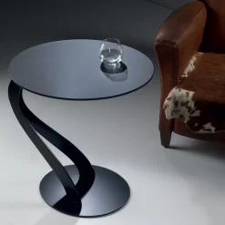 Tavolino Swan Piano In Vetro Temperato Acidato