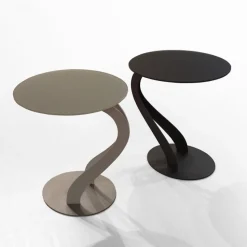 Tavolino Swan Piano In Vetro Temperato Acidato