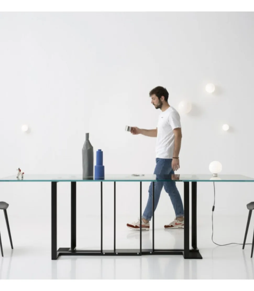 Tavolo Accademia Con Piano Rettangolare.