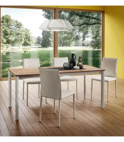 Tavolo Allungabile Con Piano Laminato, Impiallacciato O Vetro, Da 1210 Fino A 160 Cm. - Art.136Al