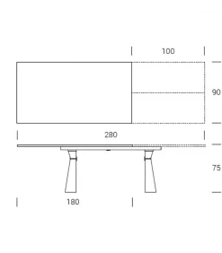 Tavolo Allungabile Delta At132 Di Altacom, Realizzato Interamente In Italia, Disponibile In Due Dimensioni.