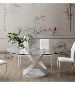 Tavolo Capri, Con Piano Ovale O Rotondo.