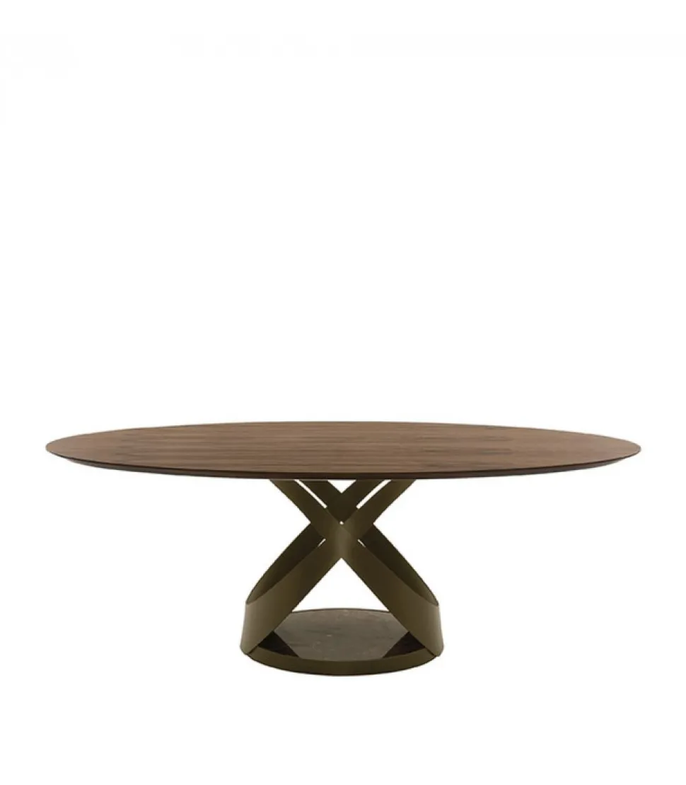 Tavolo Capri, Con Piano Ovale O Rotondo.