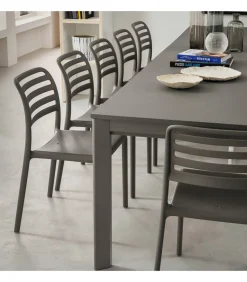 Tavolo Consolle Allungabile In Alluminio Con Piano Laminato. Chiusa Misura 50X100, Aperta Diventa 311X100 Cm. - Art S311