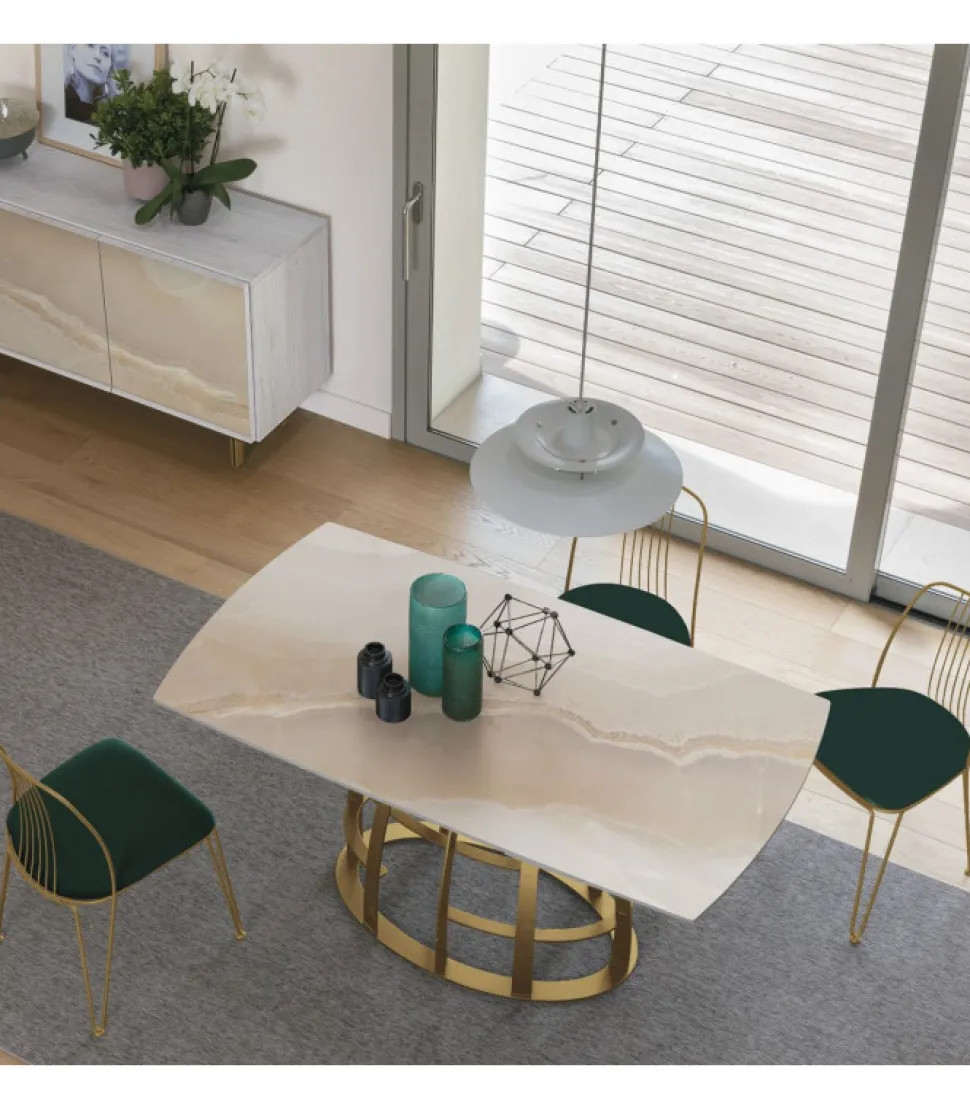 Tavolo Cosmos 160 Allungabile, Made In Italy.