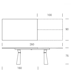 Tavolo Da Pranzo Allungabile Delta At132/160 Di Altacom, Realizzato Interamente In Italia.