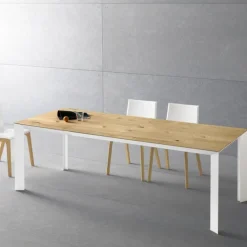 Tavolo Diamante Allungabile Con Basamento In Metallo