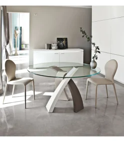 Tavolo Eliseo, Con Piano Ovale O Rotondo.