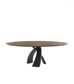 Tavolo Eliseo, Con Piano Ovale O Rotondo.