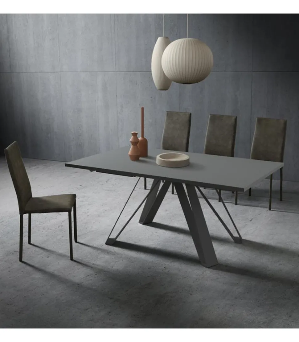 Tavolo Fisso Con Basamento In Metalloe Piano In Laminato O Legno. Disponibile Nelle Misure 170 E 200 X 100 - Art.143