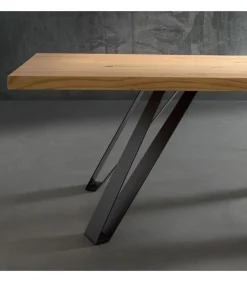 Tavolo Fisso Con Basamento In Metalloe Piano In Laminato O Legno. Disponibile Nelle Misure 170 E 200 X 100 - Art.143