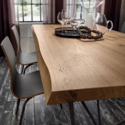 Tavolo Fisso Con Base In Metallo A Traliccio E Piano Laminato O Legno Scortecciato. Nella Lunghezze 170 E 200 Cm X 100 Cm Srt Tv134