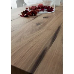 Tavolo Fisso Con Base Moderna In Metallo E Piano Laminato O Legno Scortecciato. Nella Lunghezze 170 E 200 Cm X 100 Cm Srt Tv135