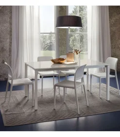 Tavolo Fisso Da Cucina Con Piano Legno E Vetro Nelle Misure 120 - 138- 160 Cm.