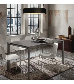 Tavolo Fisso Da Cucina Con Piano Legno E Vetro Nelle Misure 120 - 138- 160 Cm.