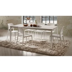 Tavolo Fisso Da Cucina Con Piano Legno E Vetro Nelle Misure 120 - 138- 160 Cm.