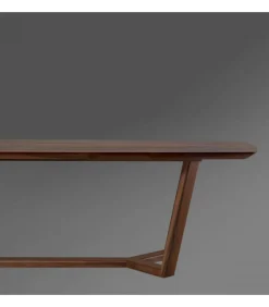 Tavolo Fisso Modello Dark, Con Basamento In Legno Massello E Piano Impiallacciato, Made In Italy.