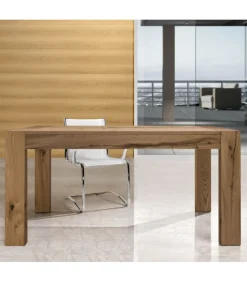 Tavolo Fisso O Allungabile Con Apertura Telescopica In Metallo E Piano Impiallacciato In Vernici Igienizzanti.