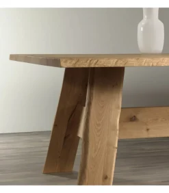 Tavolo Fisso Zagabria In Legno Massello, Scortecciato A Mano. Realizzato Interamente In Italia Da Pizzolato.