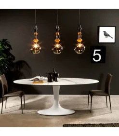 Tavolo Imperial Con Piano Ellittico.