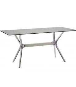 Tavolo In Vetro E Polipropilene Trasparente