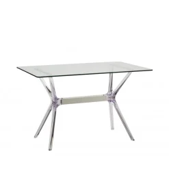 Tavolo In Vetro E Polipropilene Trasparente